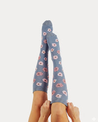 Compression Socks - Velvita Flower Grey/Black