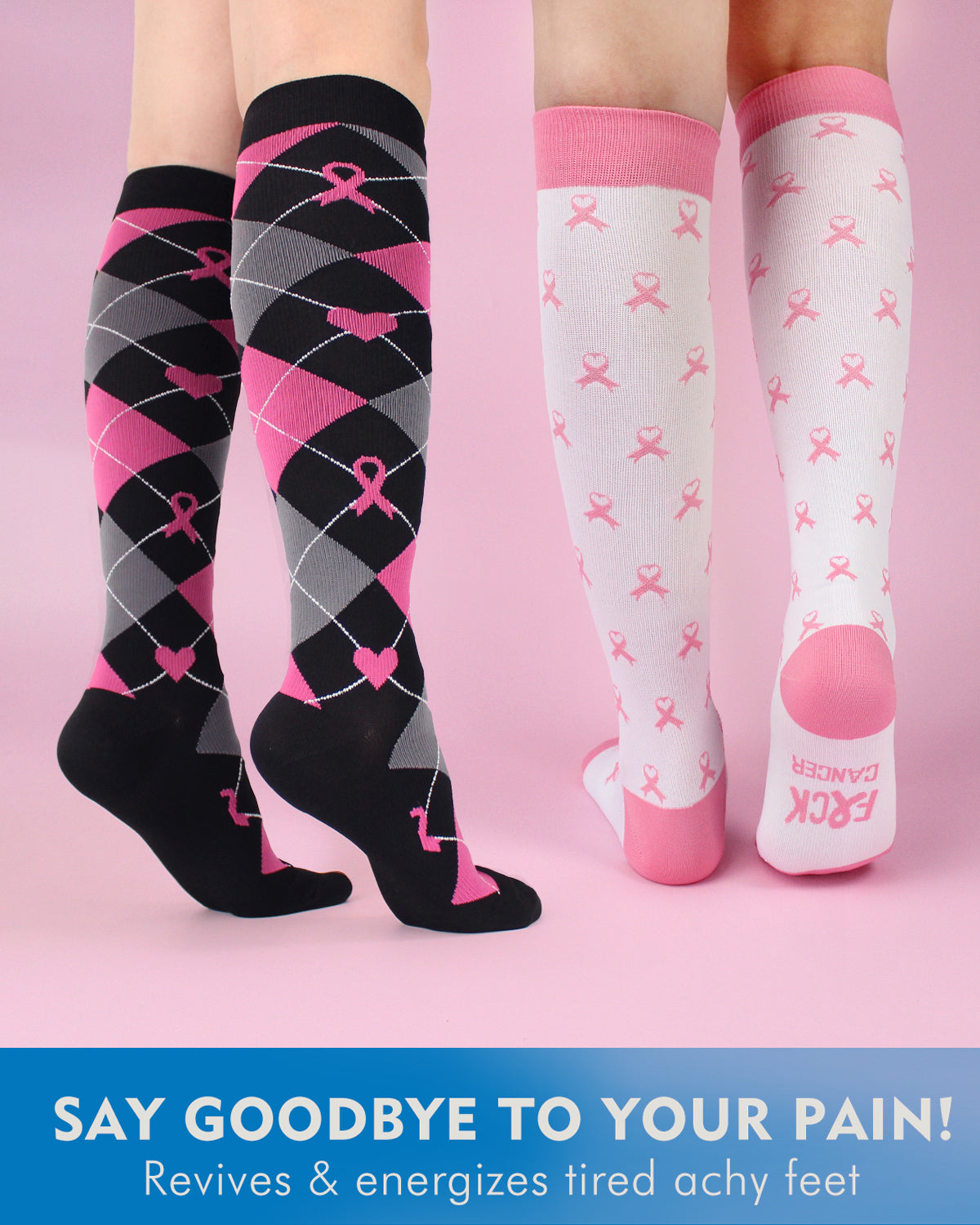 Hawkwell Pro Women's Compression Socks - Caliva Black/White Pink