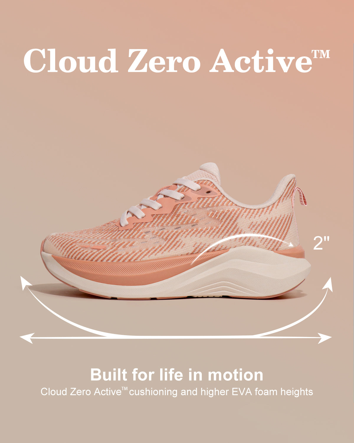 Hawkwell Women's Cloud Zero Active Sneaker- Cushy Rose