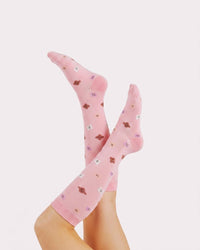 Compression Socks - Velvita White/Pink