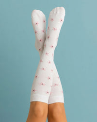 Compression Socks - Velvita White/Pink