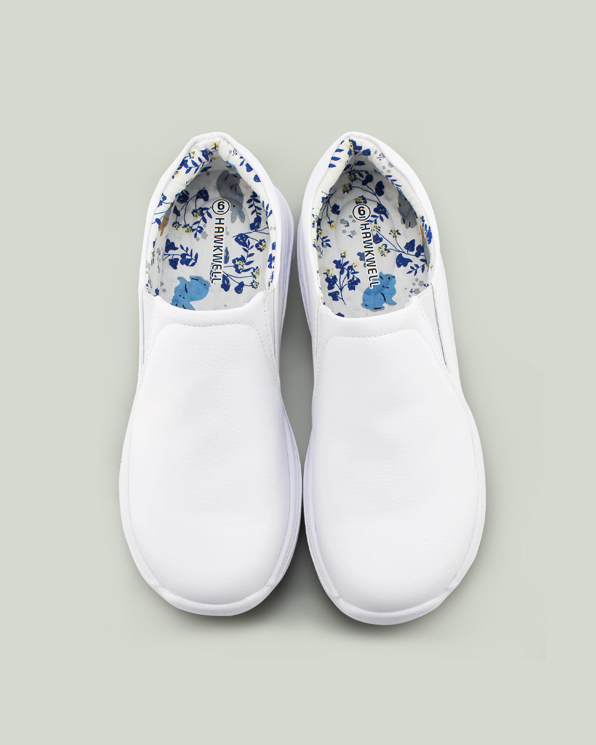 Hawkwell Women's Nurse Shoes-Casey White Flower