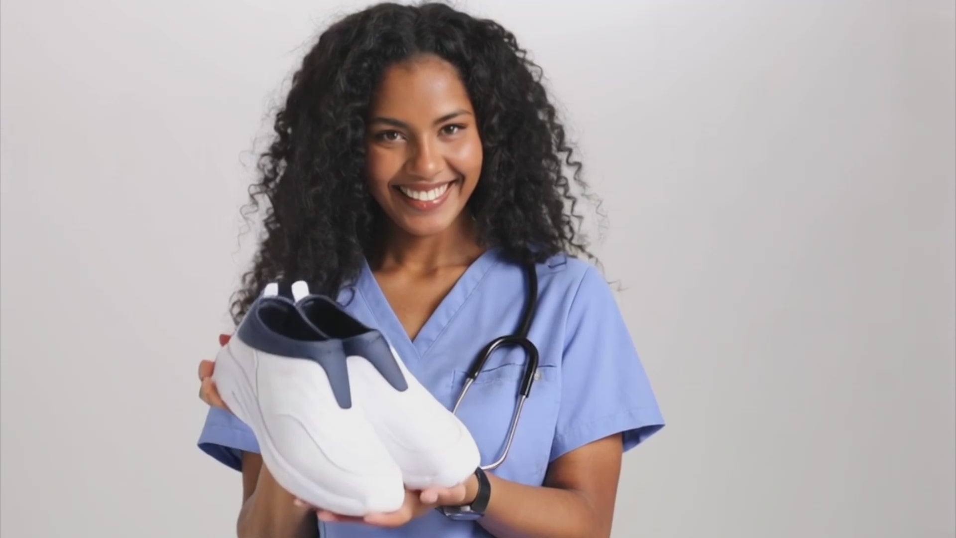 Hawkwell Women's Nurse Shoes-Casey White